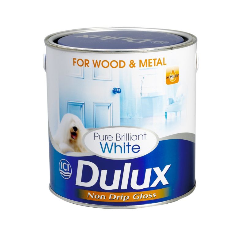 Dulux Non Drip Gloss Paint Brilliant White 25L