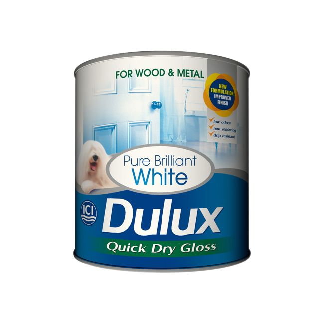 Dulux Quick Dry Gloss Paint Pure Brilliant White