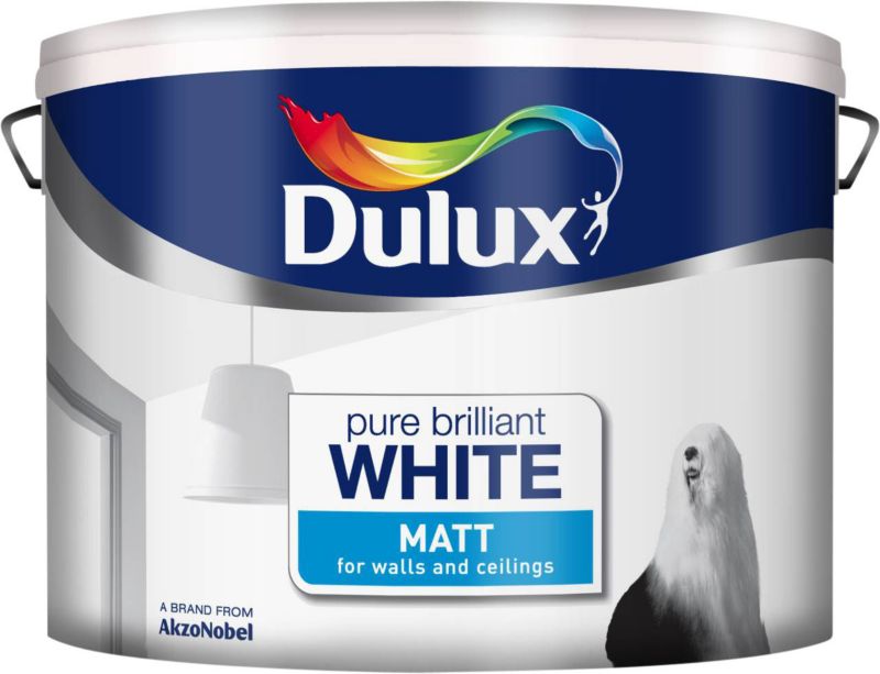 Dulux Paint Pure Brilliant White Matt Emulsion 10L