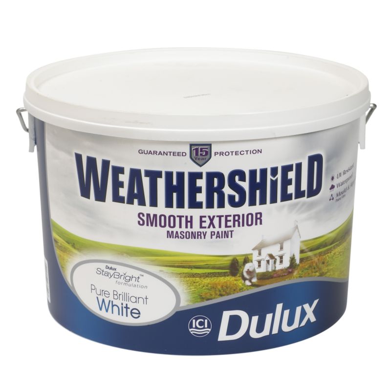 Dulux Weathershield Smooth Masonry Paint Brilliant White 1L