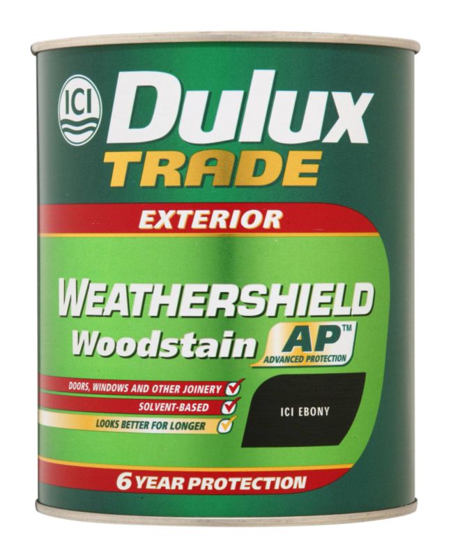 Dulux Trade Weathershield Woodstain Application A106011307A Ebony 1L
