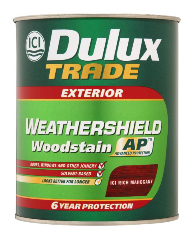 Trade Weathershield Woodstain Application A106011407A Rich Mahogany 1L