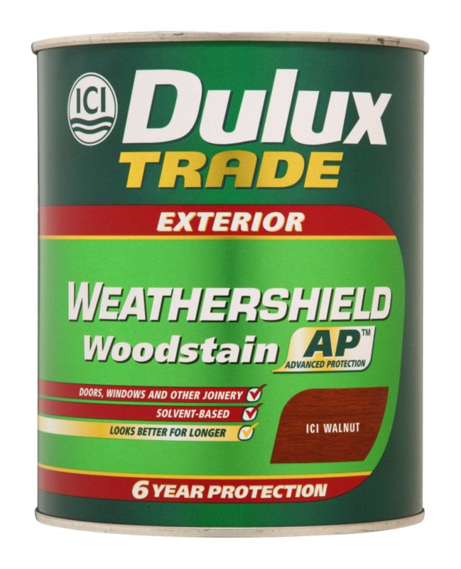 Dulux Trade Weathershield Woodstain Application A106011107A Walnut 1L