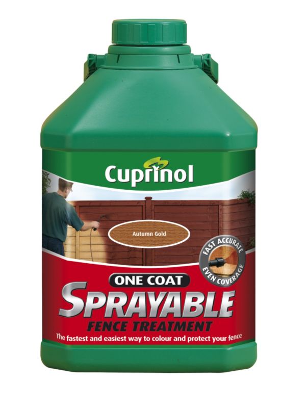 Cuprinol One Coat Sprayable Fence Treatment Autumn Gold 5L