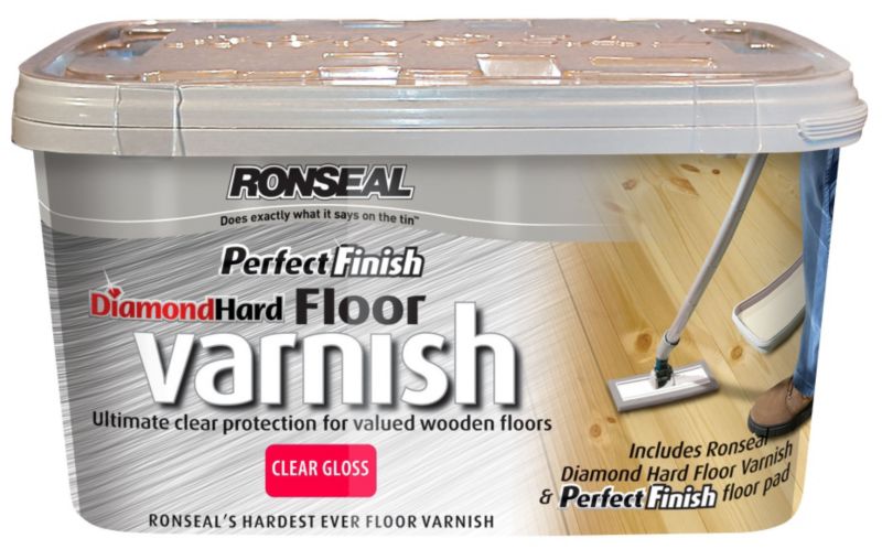 Ronseal Perfect Finish Diamond Hard Floor Varnish Clear Gloss 25L