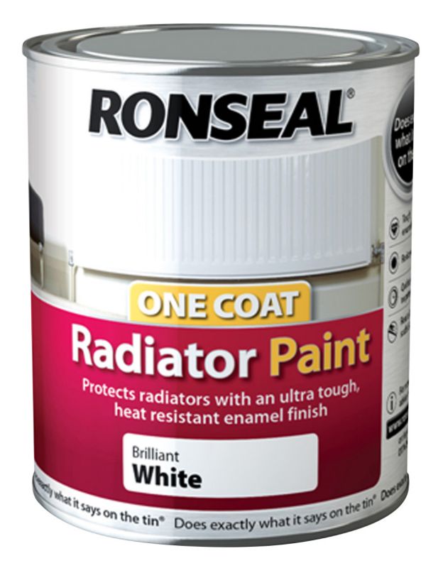 Ronseal One Coat Radiator Paint White 750ml