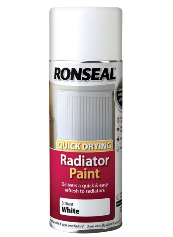 Ronseal Quick Drying Radiator Spray Paint White 400ml