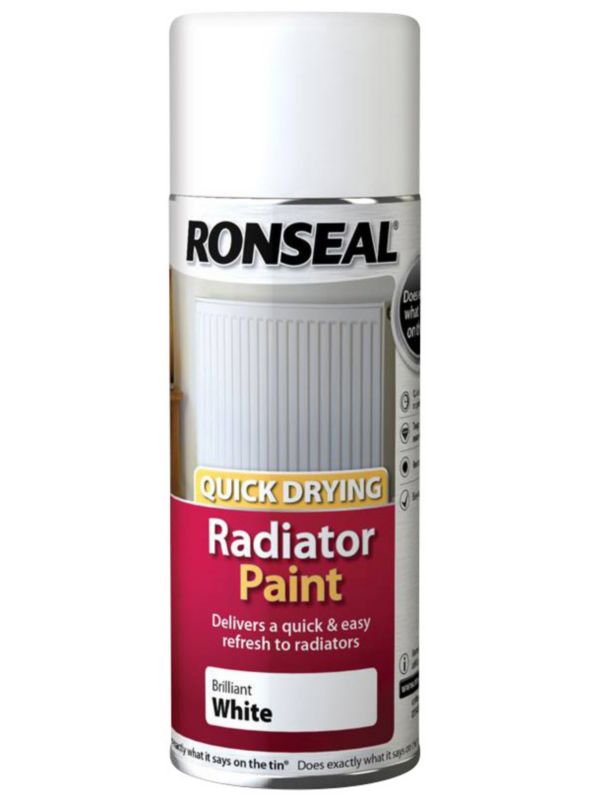 Ronseal Quick Drying Radiator Spray Paint White 400ml