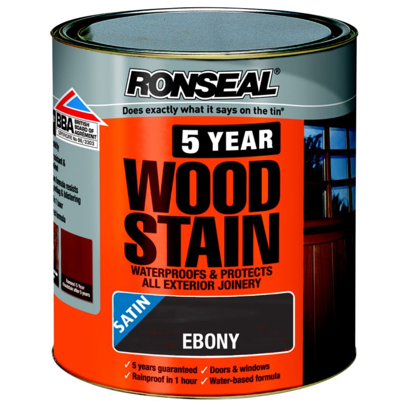 Ronseal 5 Year Woodstain Ebony 750ml