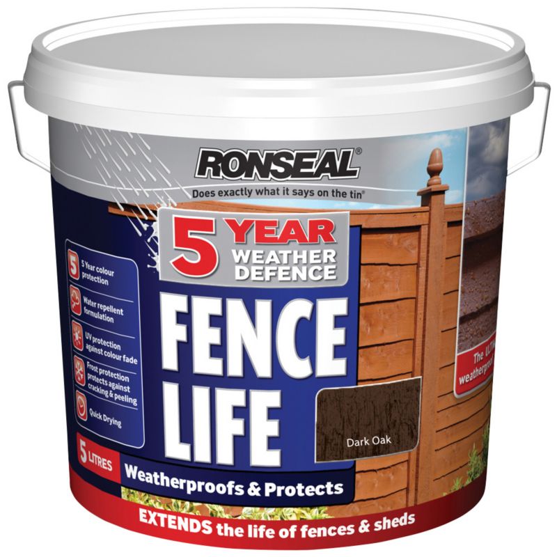 Ronseal 5 Year Weather Defence Dark Oak 5L