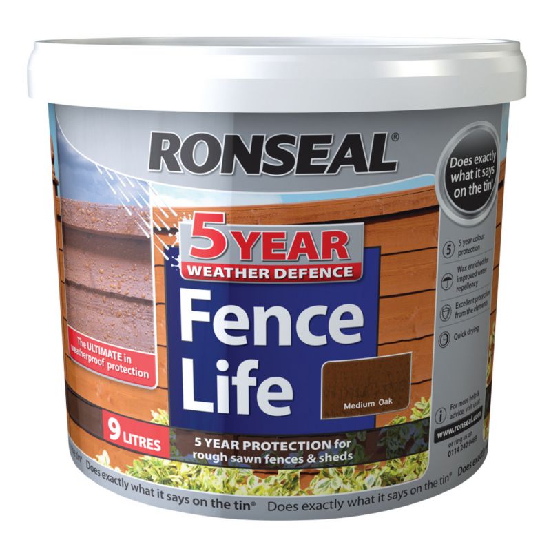 Ronseal 5 Year Weather Defence Medium Oak 9L