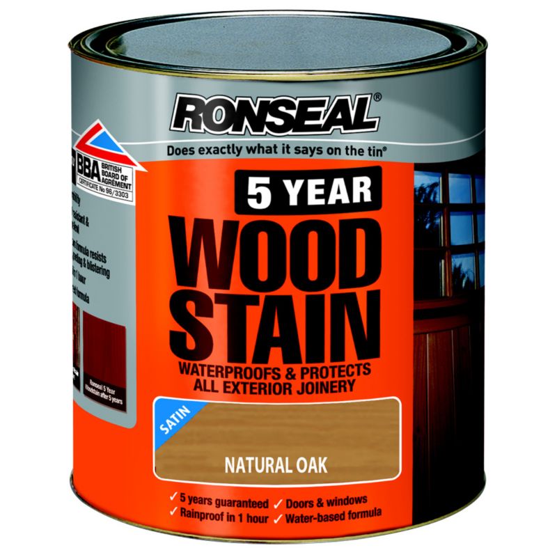 Ronseal 5 Year Woodstain Natural Oak 250ml