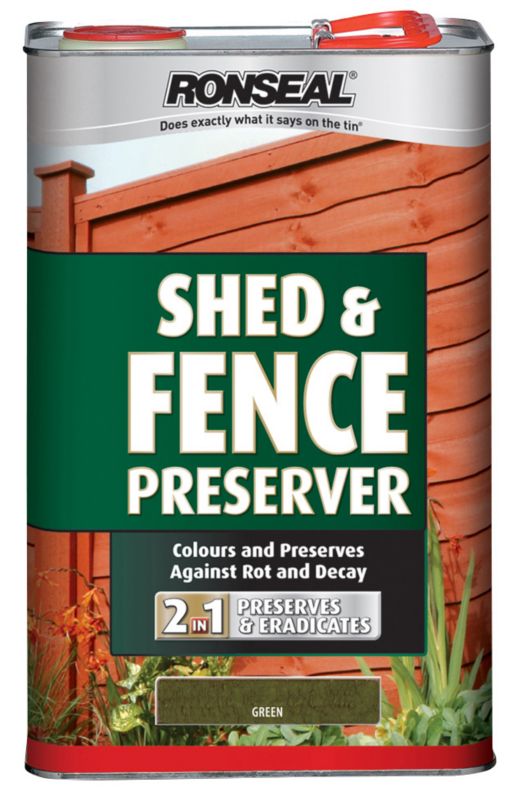 Ronseal Shed & Fence Preserver Green 5L
