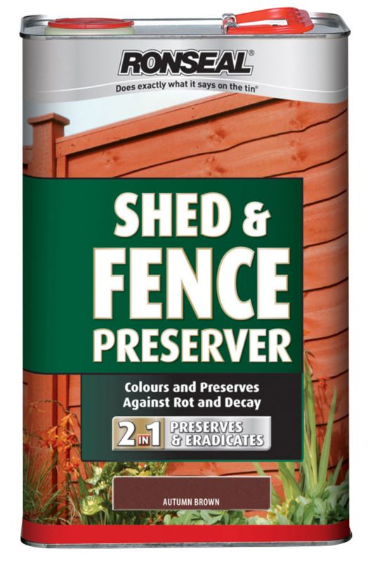 Ronseal Shed & Fence Preserver Autumn Brown 5L