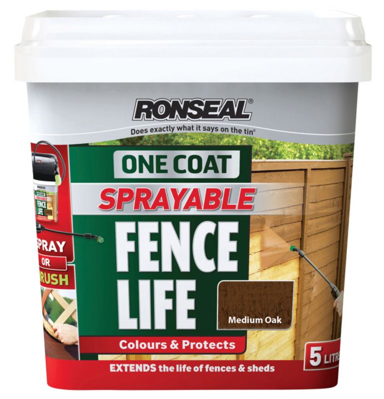 Ronseal One Coat Sprayable Medium Oak 5L
