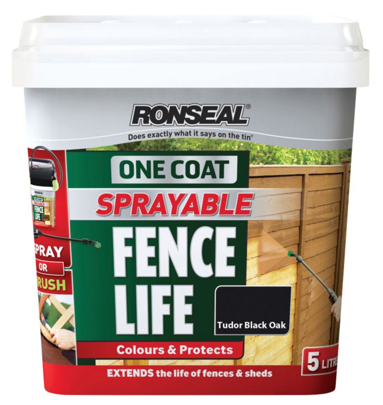 Ronseal One Coat Sprayable Tudor Black Oak 5L