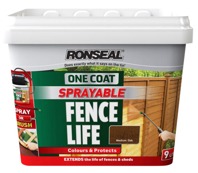 Ronseal One Coat Sprayable Medium Oak 9L