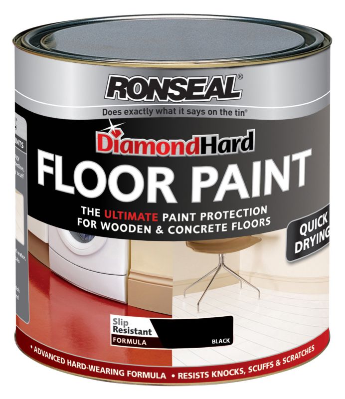 Ronseal Diamond Hard Floor Paint Black 750ml