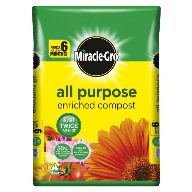 Miracle Gro All Purpose Compost 6 Month Feed 50 Litres