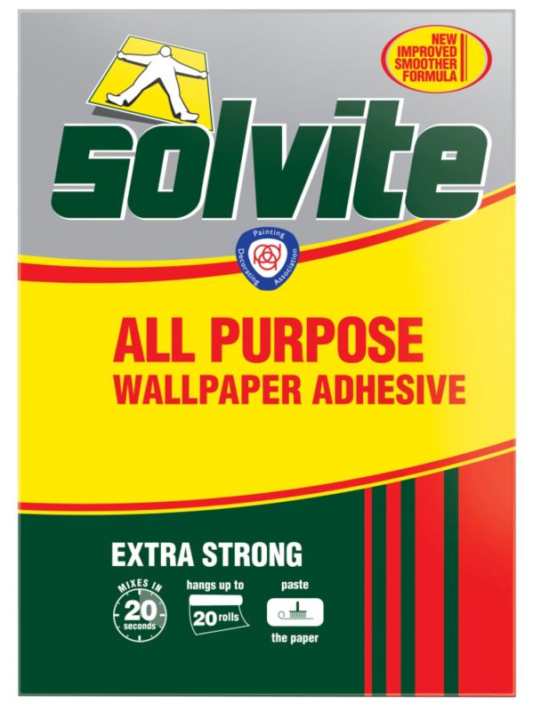 Solvite Extra Strong All Purpose Wallpaper Adhesive 380gUp to 20 Rolls