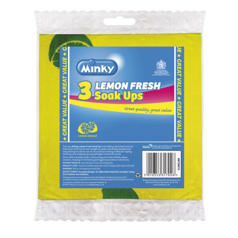 Minky Lemon Soak Ups 3pk