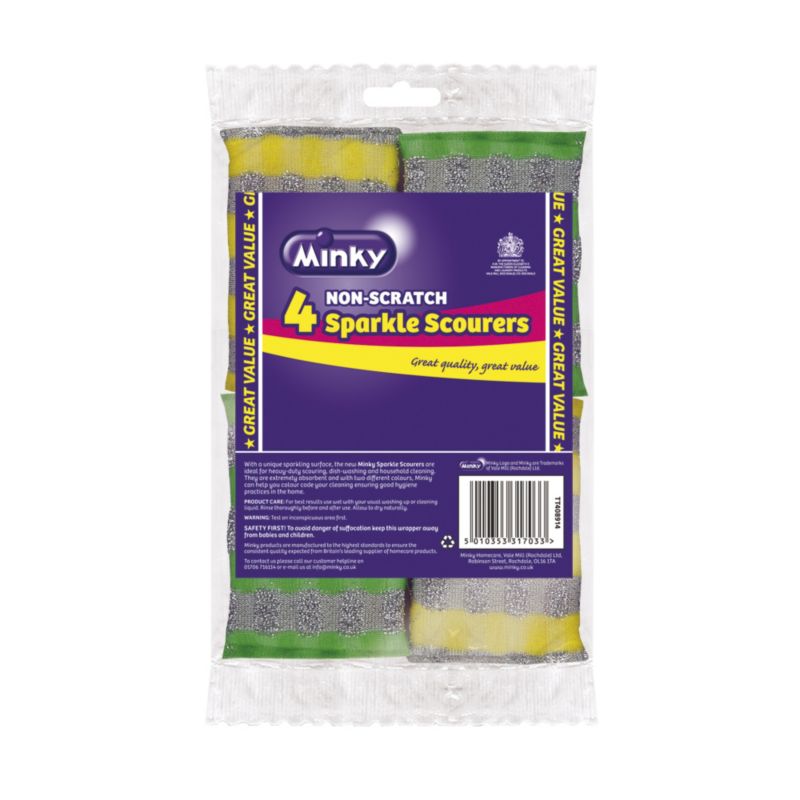 Minky Sparkle Scourers 4pk