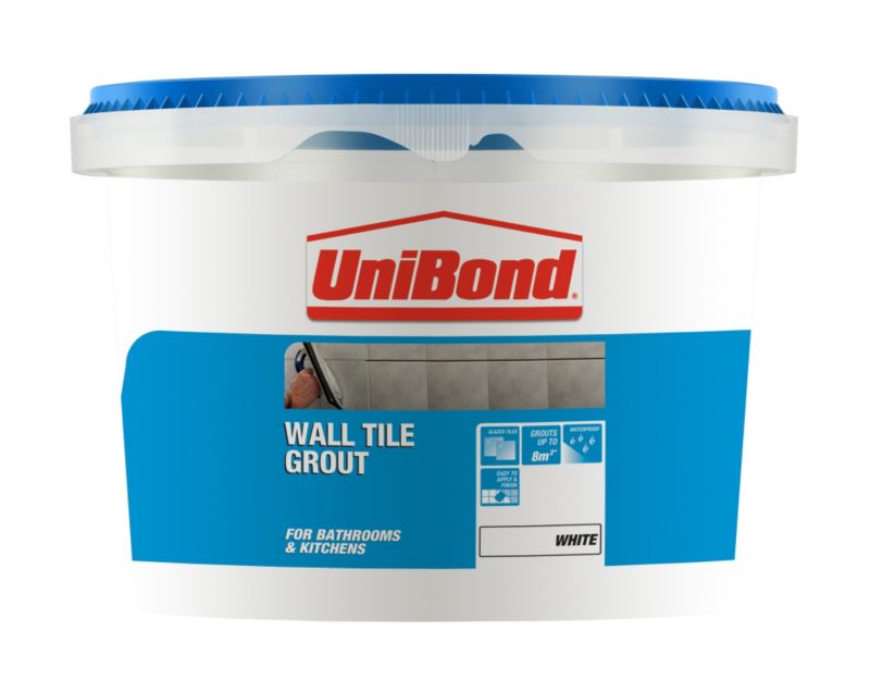 UniBond Tile On Walls Waterproof Grout Brilliant White 1L/Up to 8m²