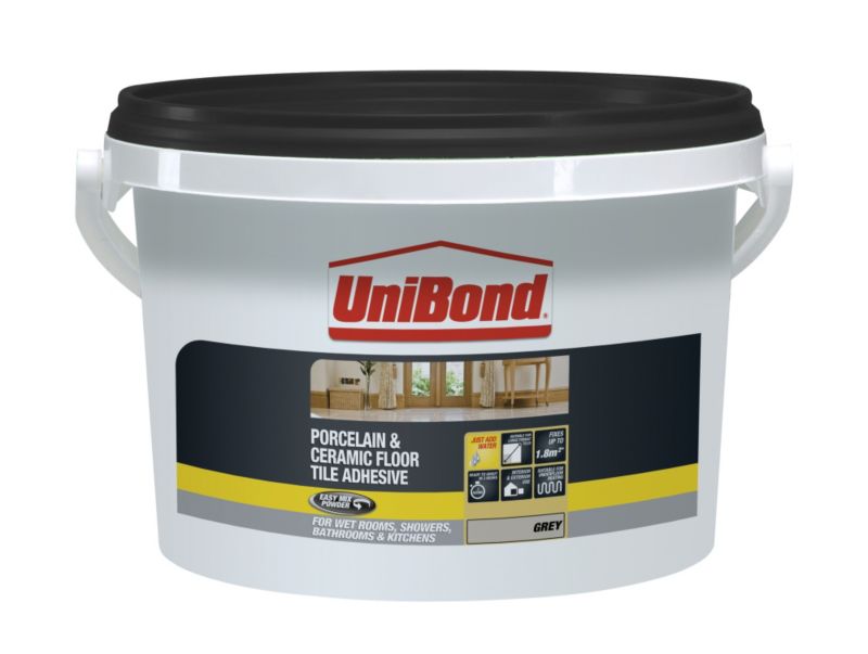 UniBond Tile On Concrete And Wood Floors Fast Set Large Grey