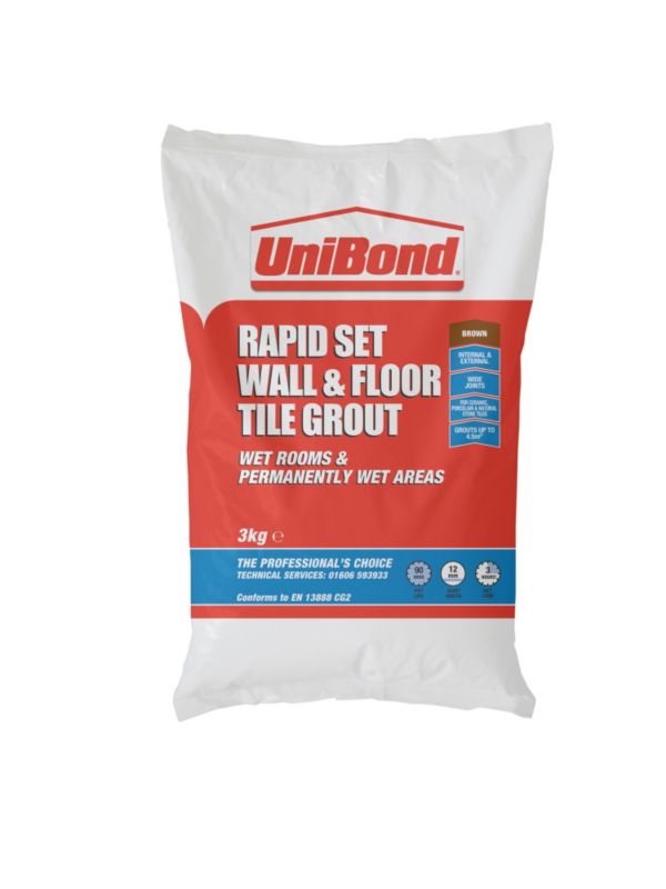 UniBond Rapid Set Wall & Floor Tile Grout Brown