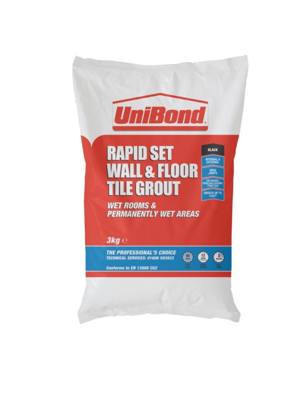 UniBond Rapid Set Wall & Floor Tile Grout Black