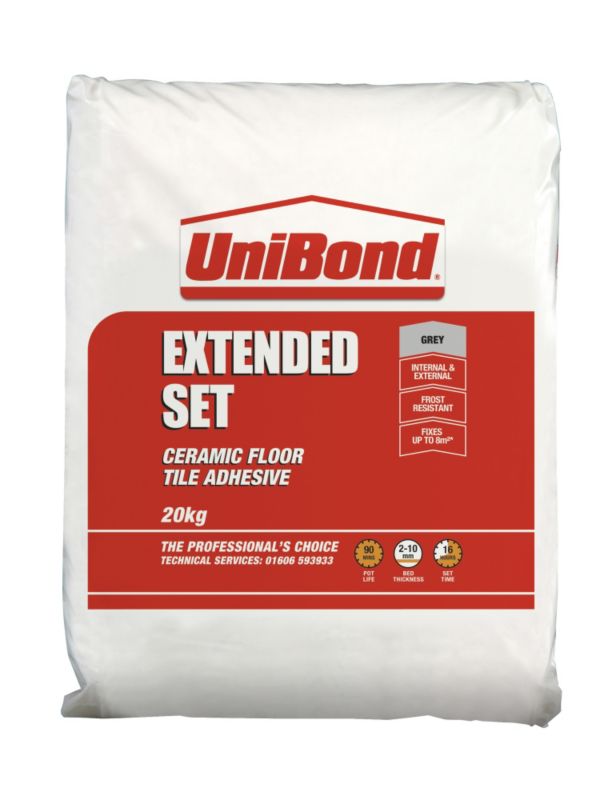 UniBond Extended Set Floor Tile Adhesive Grey