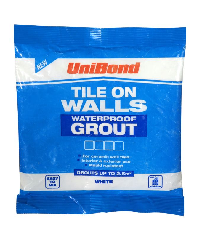 UniBond Waterproof Grout White 05kgUp to 25msup2