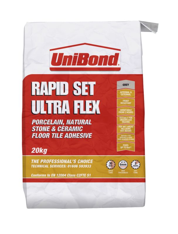 UniBond Rapid Set Ultra Flex Floor and Wall Adhesive Grey