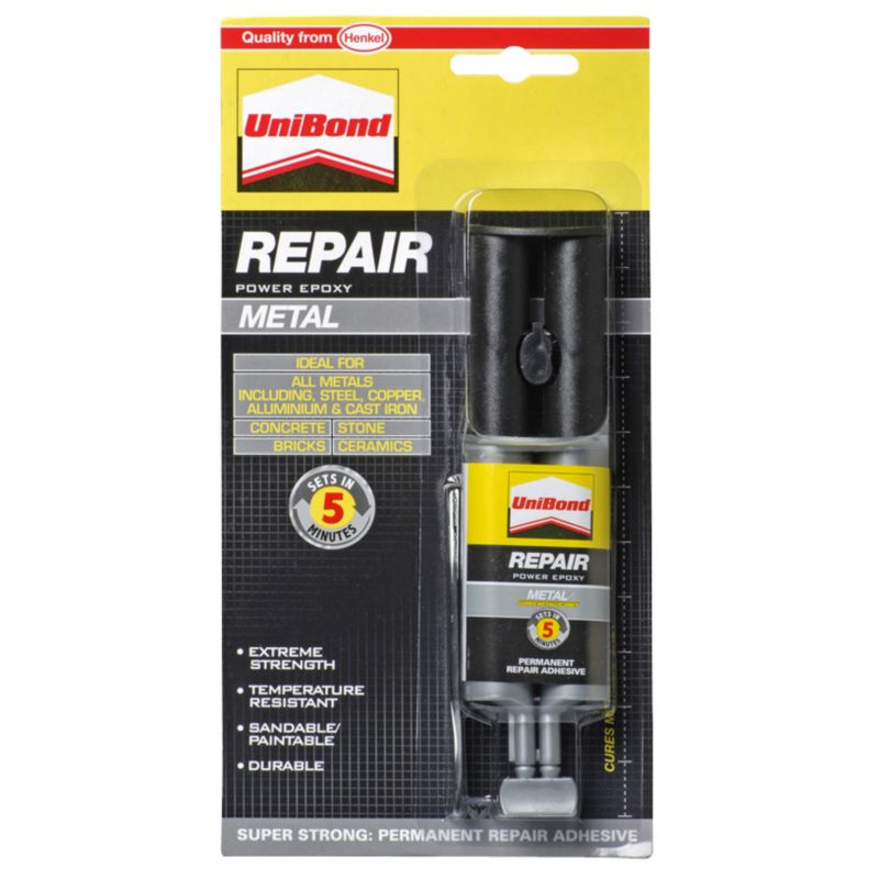 Unibond Repair Metal Power Epoxy Sets Metallic Grey