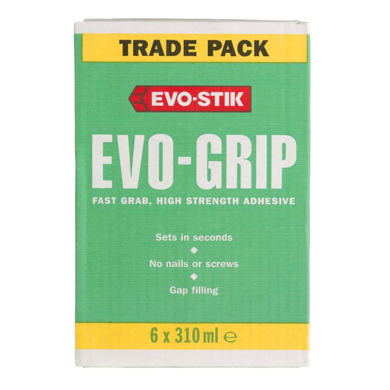 Evo Stik Evo Grip Solvented Grab Adhesive Trade Pack x 6