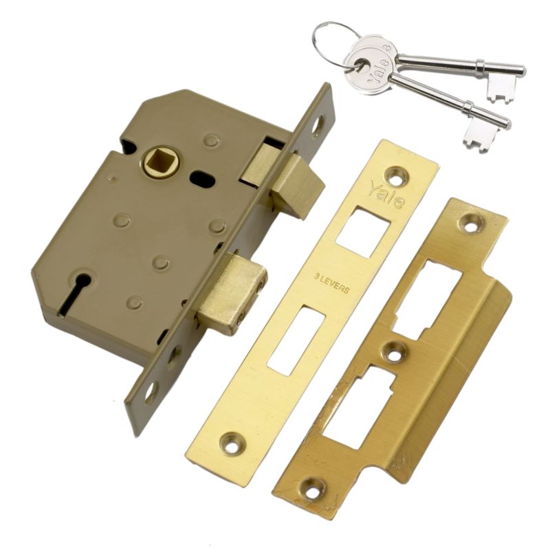 Yale 3 Lever Mortice Sashlock Brass Effect