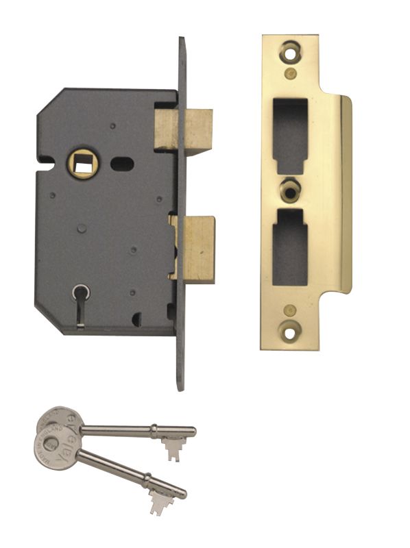 Yale 5 Lever Mortice Sashlock Brass Effect 67mm