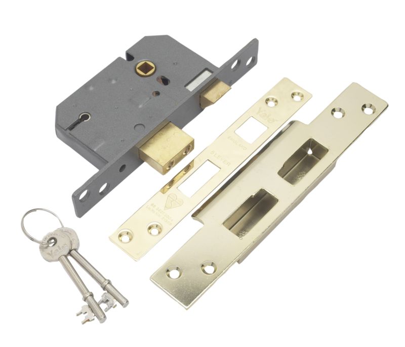 Yale 5 Lever Mortice Sashlock Brass Effect