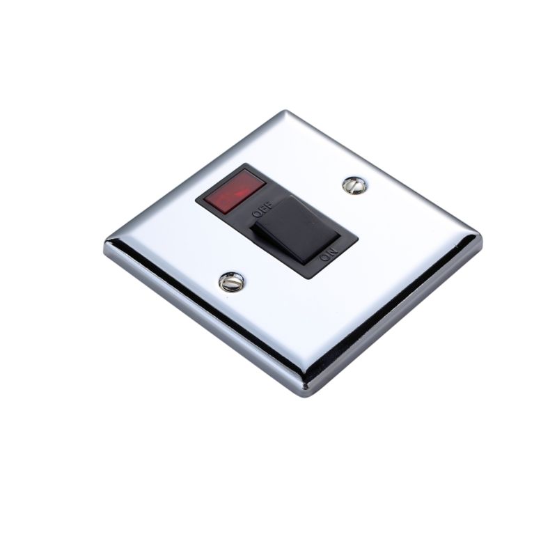 Volex Switch Double Pole 20A with Neon Blk Int