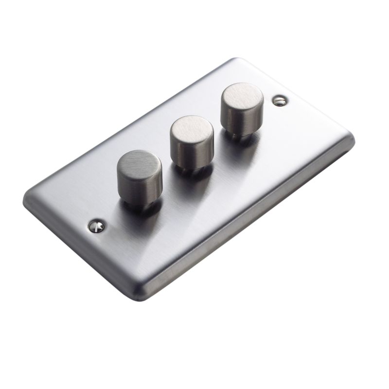 Volex Dimmer Switch Triple 3 x 250W 2 Way Mains