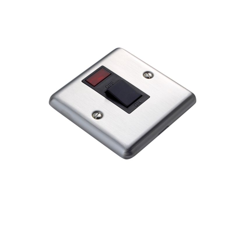 Volex Switch Double Pole 20A with Neon Blk Int