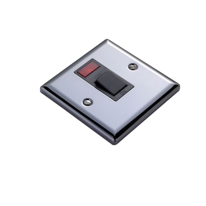 Volex Switch Double Pole 20A with Neon Blk Int
