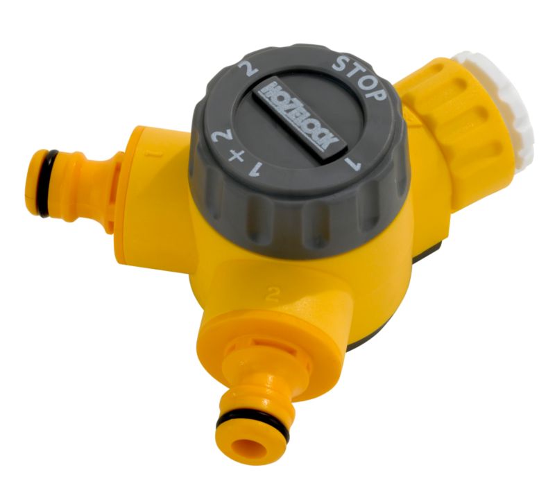 Hozelock Dual Tap Connector YellowGrey