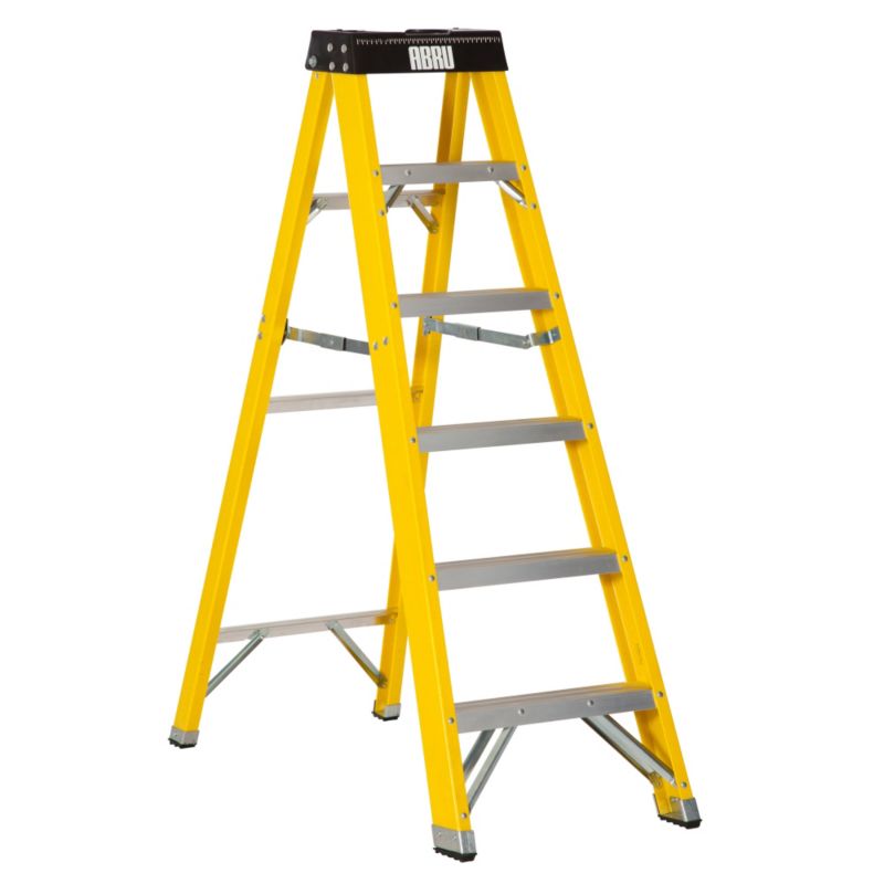 Abru Trade Fibreglass 6 Tread Swingback Stepladder H155m