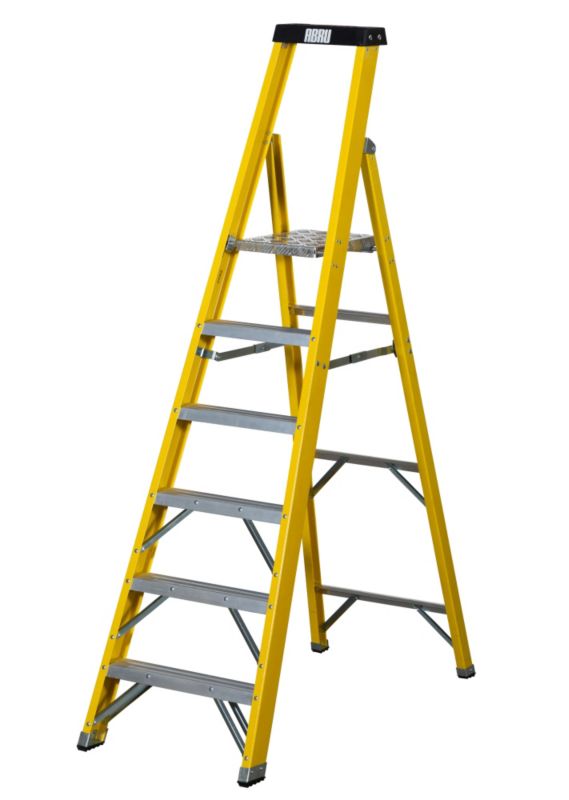 Abru Fibreglass 6 Tread Platform Stepladder H217m