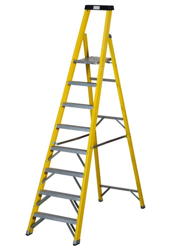 Abru Fibreglass 8 Tread Platform Stepladder H267m