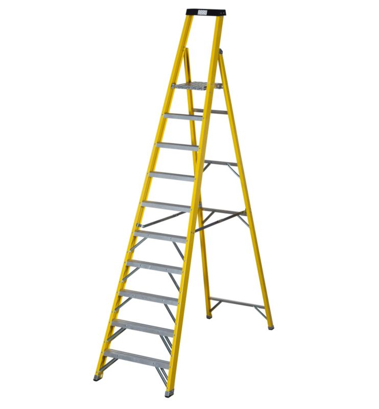 Abru Fibreglass 10 Tread Platform Stepladder H317m