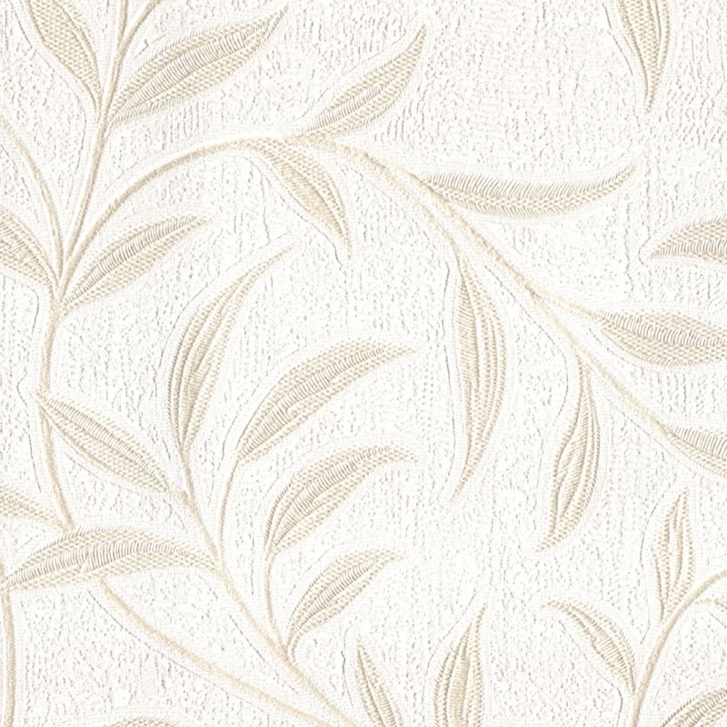 Crown Lenska Leaf Wallcovering - Ivory