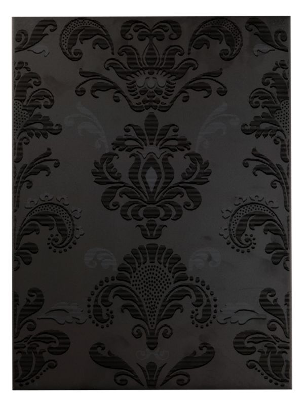 Designer Matt Damask Wall Tile Black (W)400 x (L)300mm Pack of 8