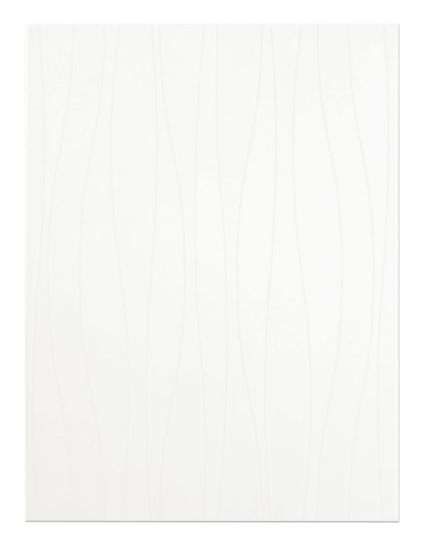 Designer Gloss Wave Wall Tile White (W)400 x (L)300mm Pack of 8